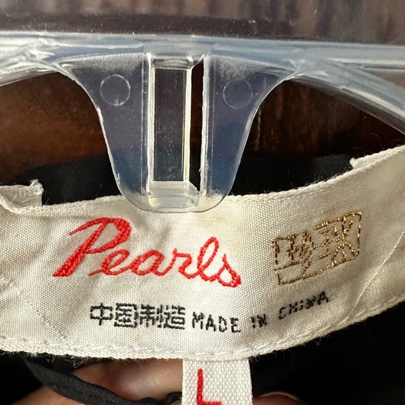 Pearls Sz Large Vintage Oriental Black Embroidered Dragon Kimono NWT - Picture 5 of 8